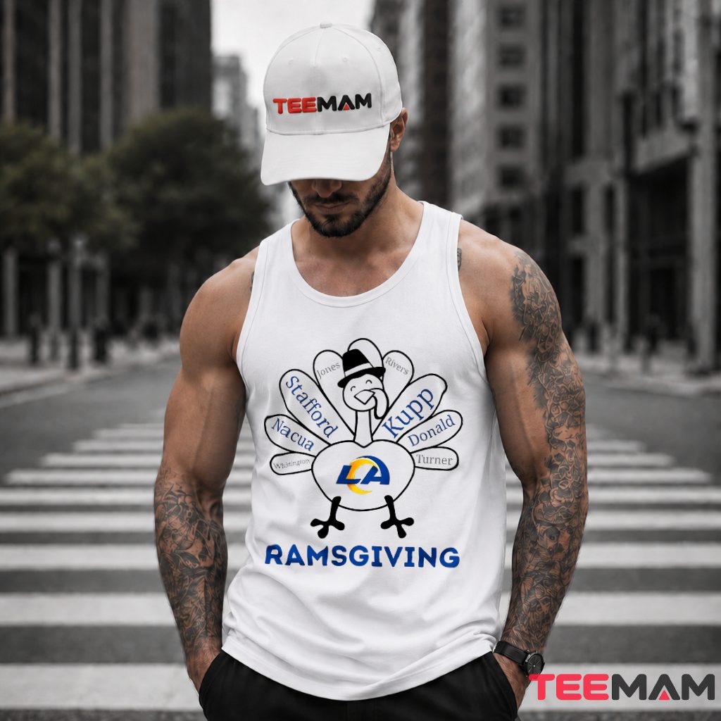 Los Angeles Rams Turkey Thanksgiving Player Names Tank Top Los Angeles Rams Turkey Thanksgiving Player Names Tank Top