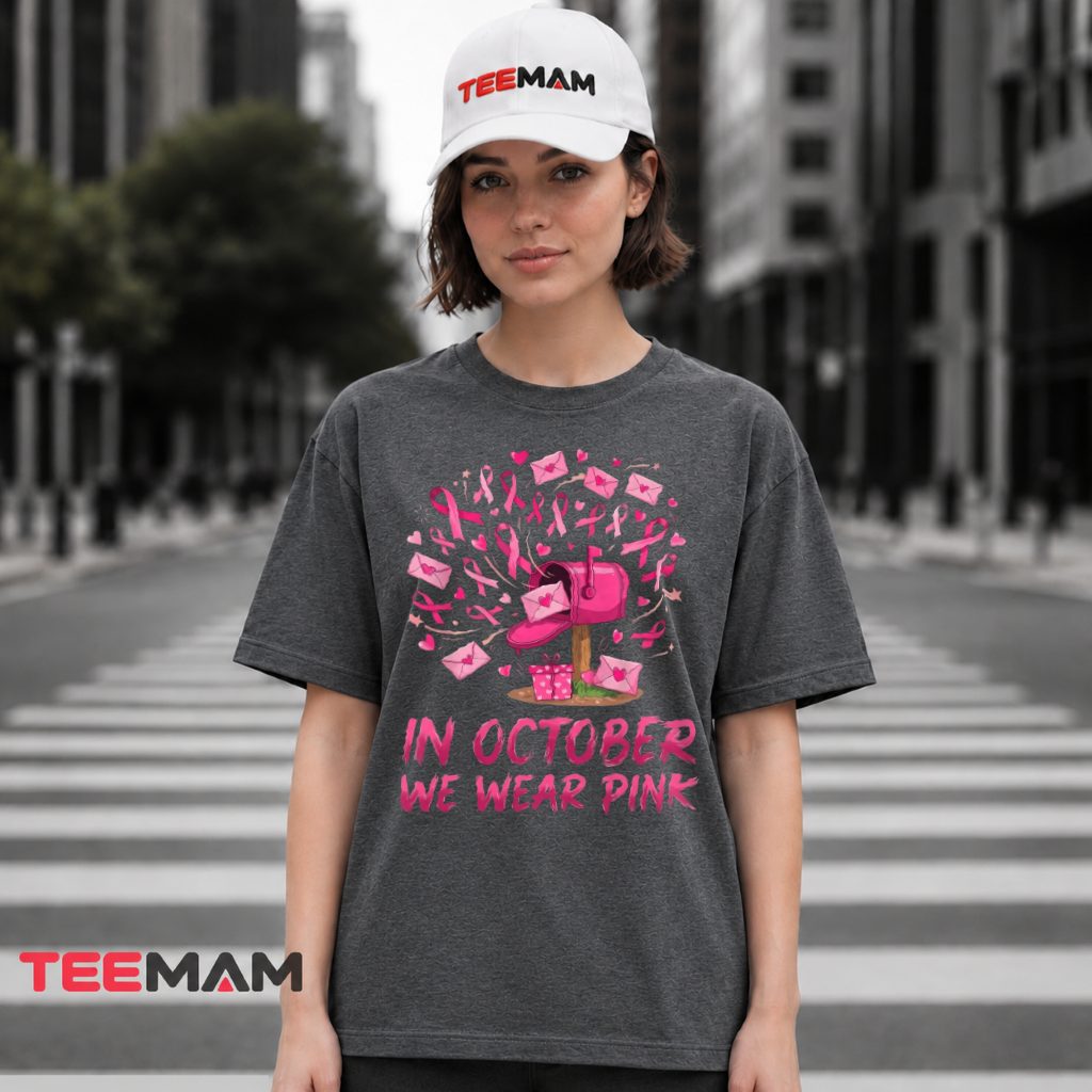 Mailbox Envelopes Gifts October Pink Ribbon T-Shirt