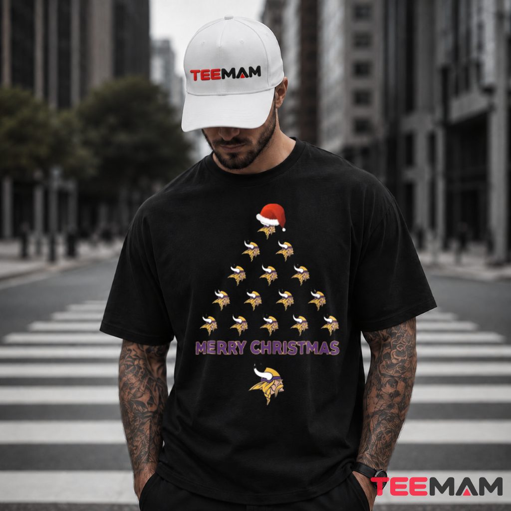 Merry Christmas Minnesota Vikings Logo Tree T-Shirt