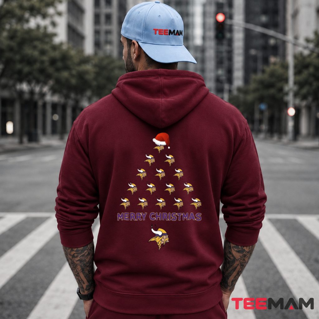 Merry Christmas Minnesota Vikings Logo Tree Hoodie Merry Christmas Minnesota Vikings Logo Tree Hoodie