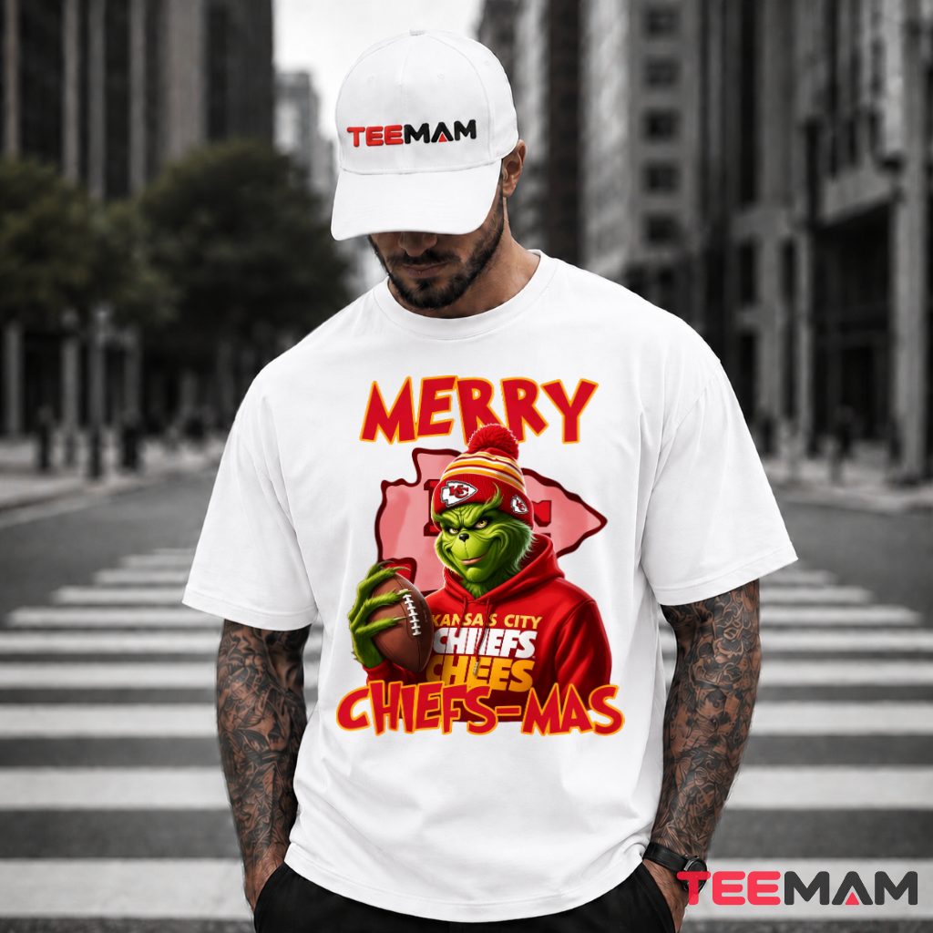 Merry Grinch Chiefsmas Football T-Shirt