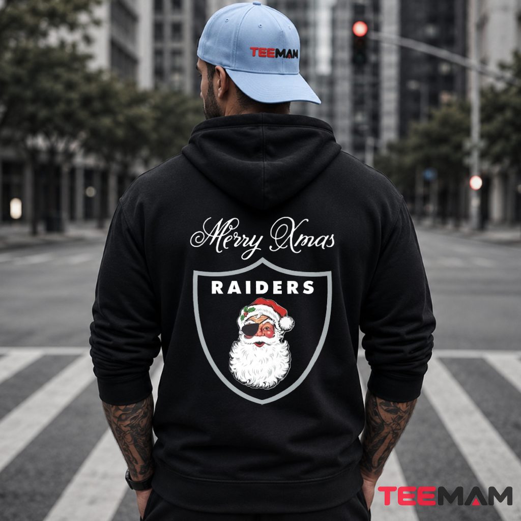 Merry Xmas Raiders Santa Shield Hoodie Merry Xmas Raiders Santa Shield Hoodie
