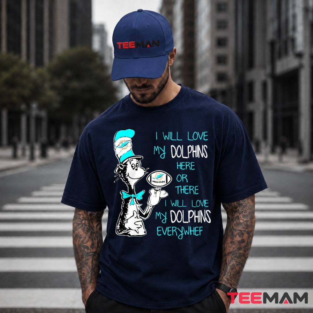 Miami Dolphins Cat In The Hat T-Shirt