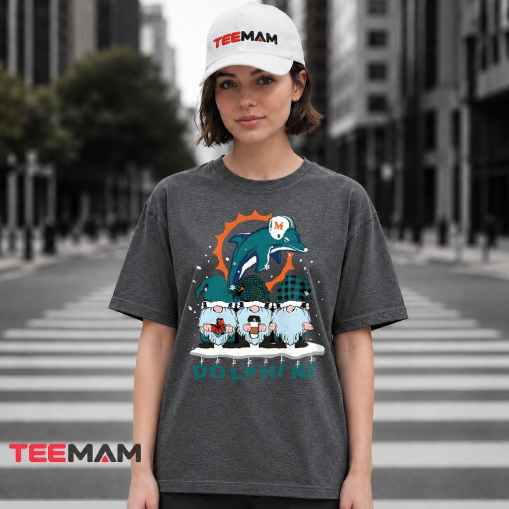 Miami Dolphins Christmas Gnomes T-Shirt
