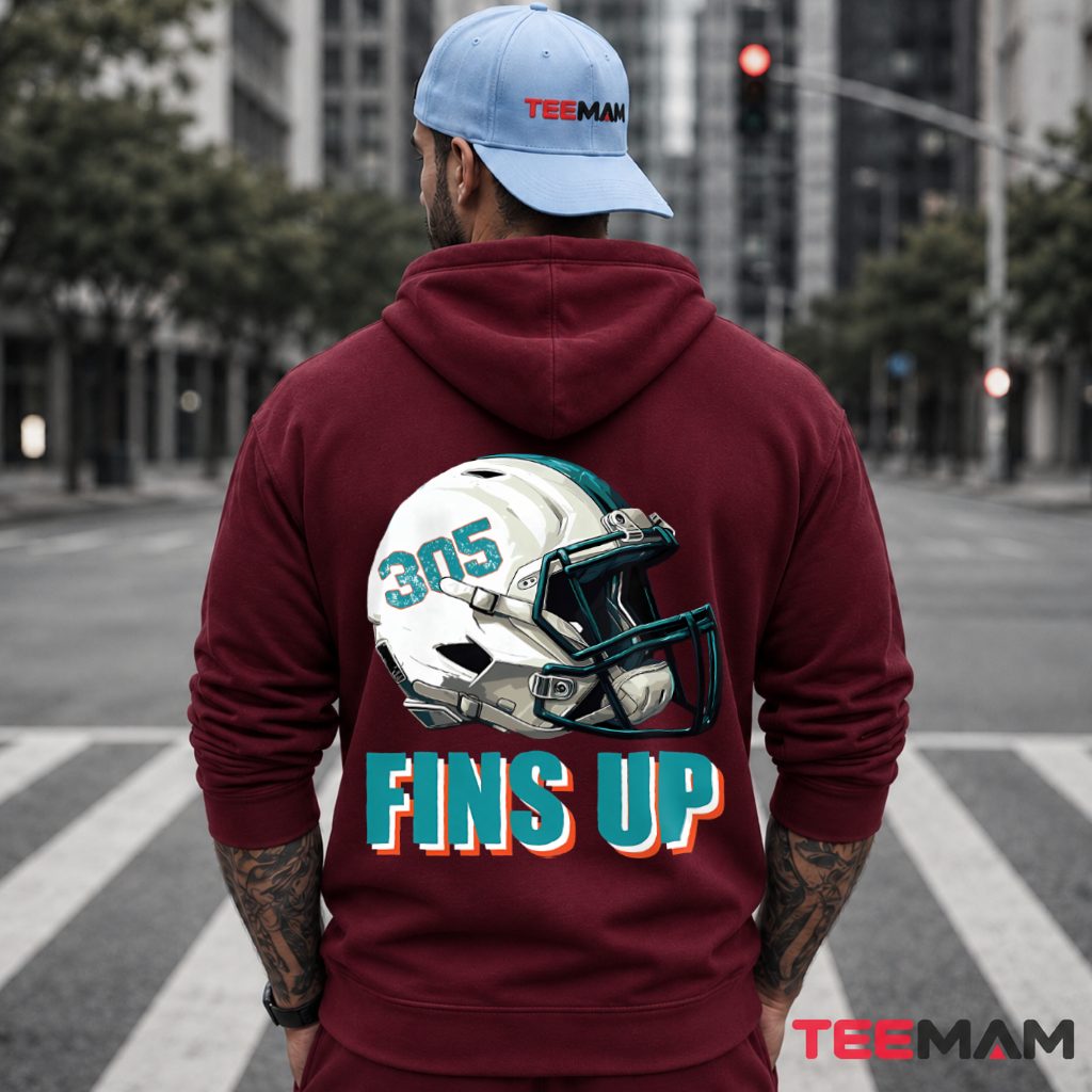 Miami Dolphins Fins Up Helmet Hoodie Miami Dolphins Fins Up Helmet Hoodie