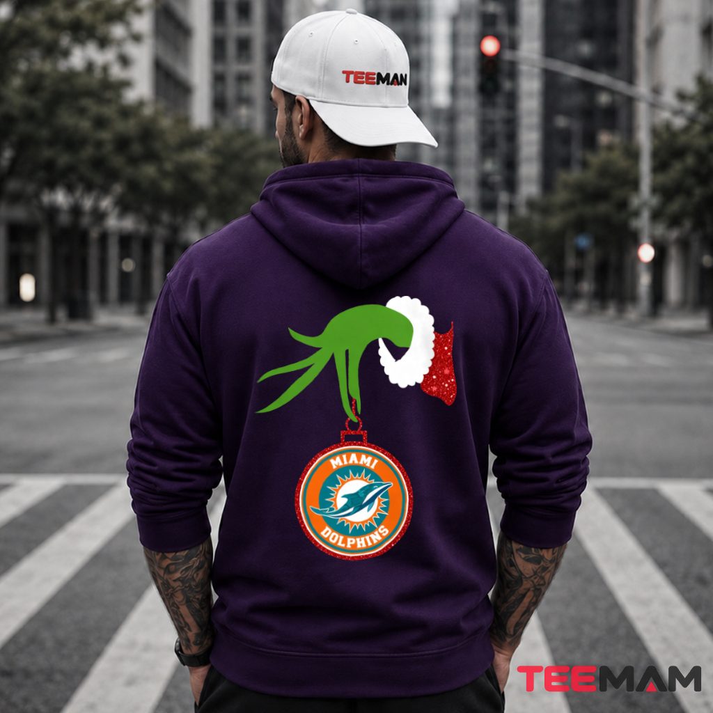 Miami Dolphins Grinch Hand Ornament Hoodie Miami Dolphins Grinch Hand Ornament Hoodie
