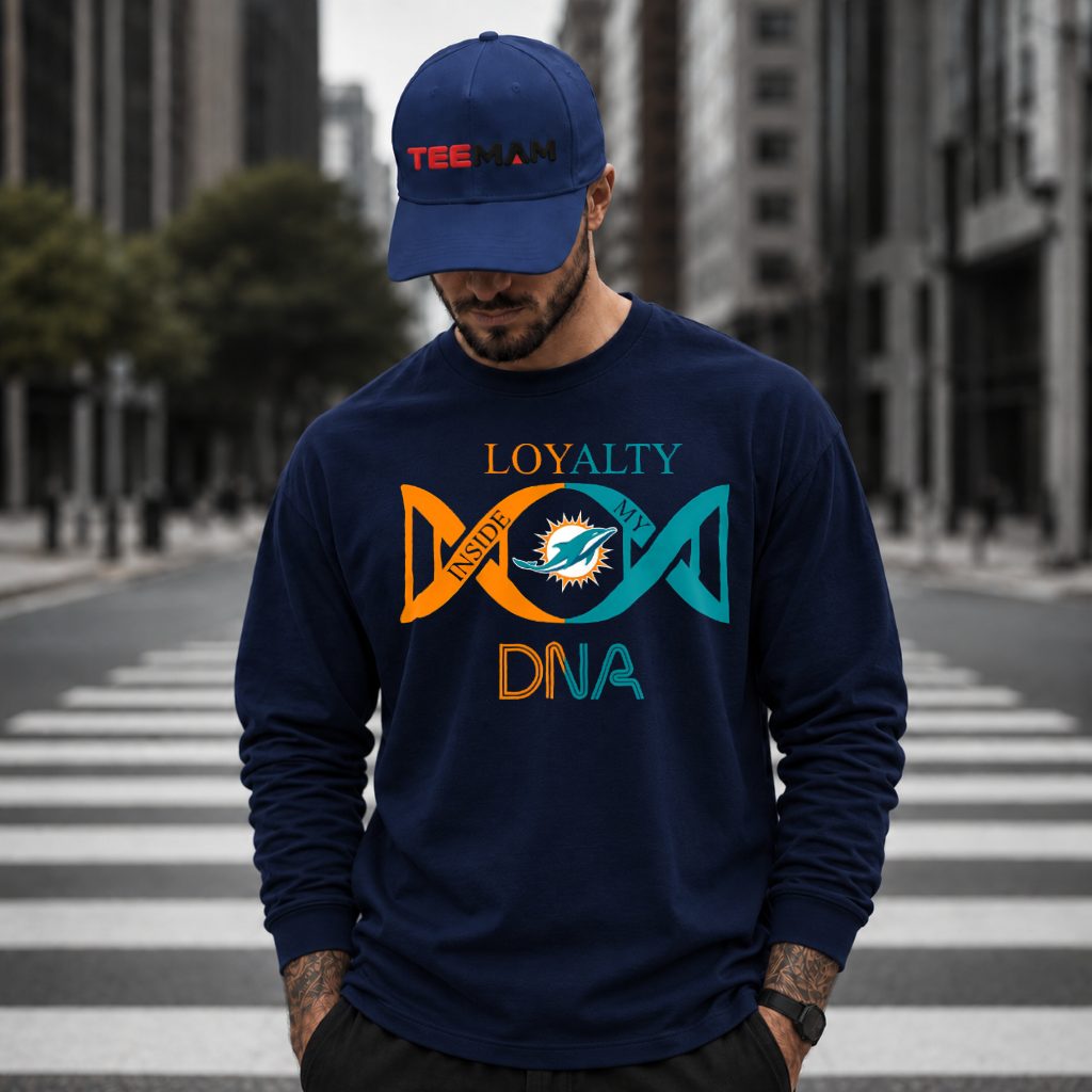 Miami Dolphins Loyalty Inside My DNA Long Sleeve Miami Dolphins Loyalty Inside My DNA Long Sleeve
