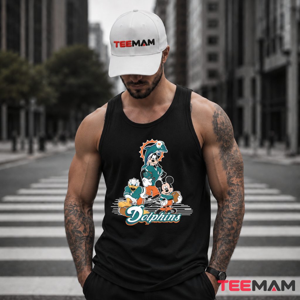 Miami Dolphins Mickey Goofy Donald Fan Tank Top Miami Dolphins Mickey Goofy Donald Fan Tank Top
