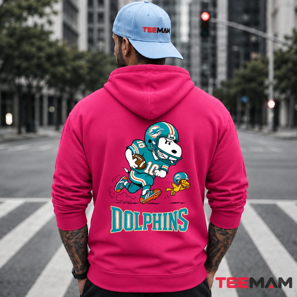 Miami Dolphins Snoopy Running Back Hoodie Miami Dolphins Snoopy Running Back Hoodie