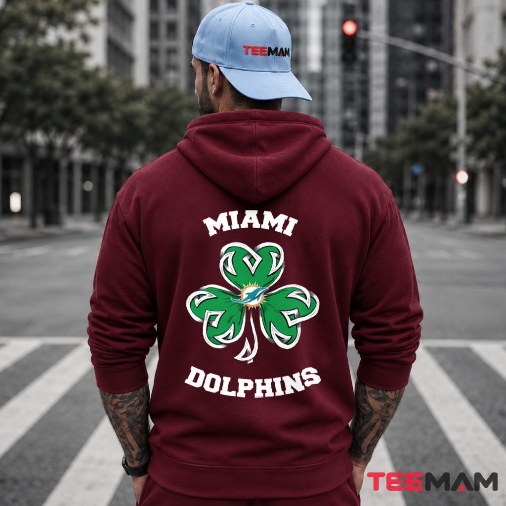 Miami Dolphins St Patrick Day Shamrock Clover Hoodie Miami Dolphins St Patrick Day Shamrock Clover Hoodie