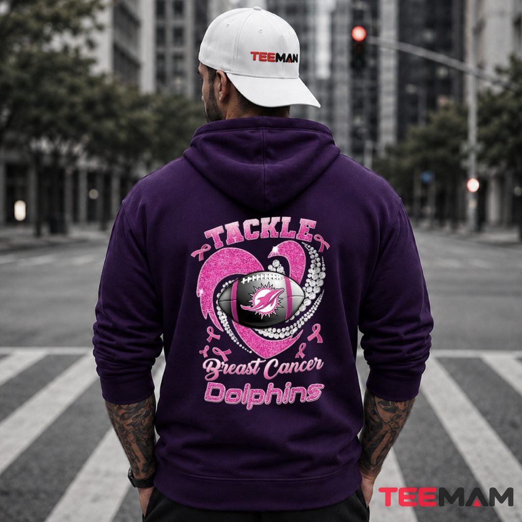 Miami Dolphins Tackle Breast Cancer Hoodie Miami Dolphins Tackle Breast Cancer Hoodie