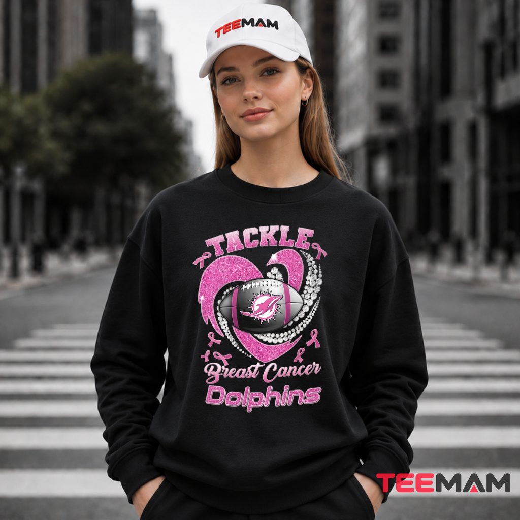 Miami Dolphins Tackle Breast Cancer Long Sleeve Miami Dolphins Tackle Breast Cancer Long Sleeve