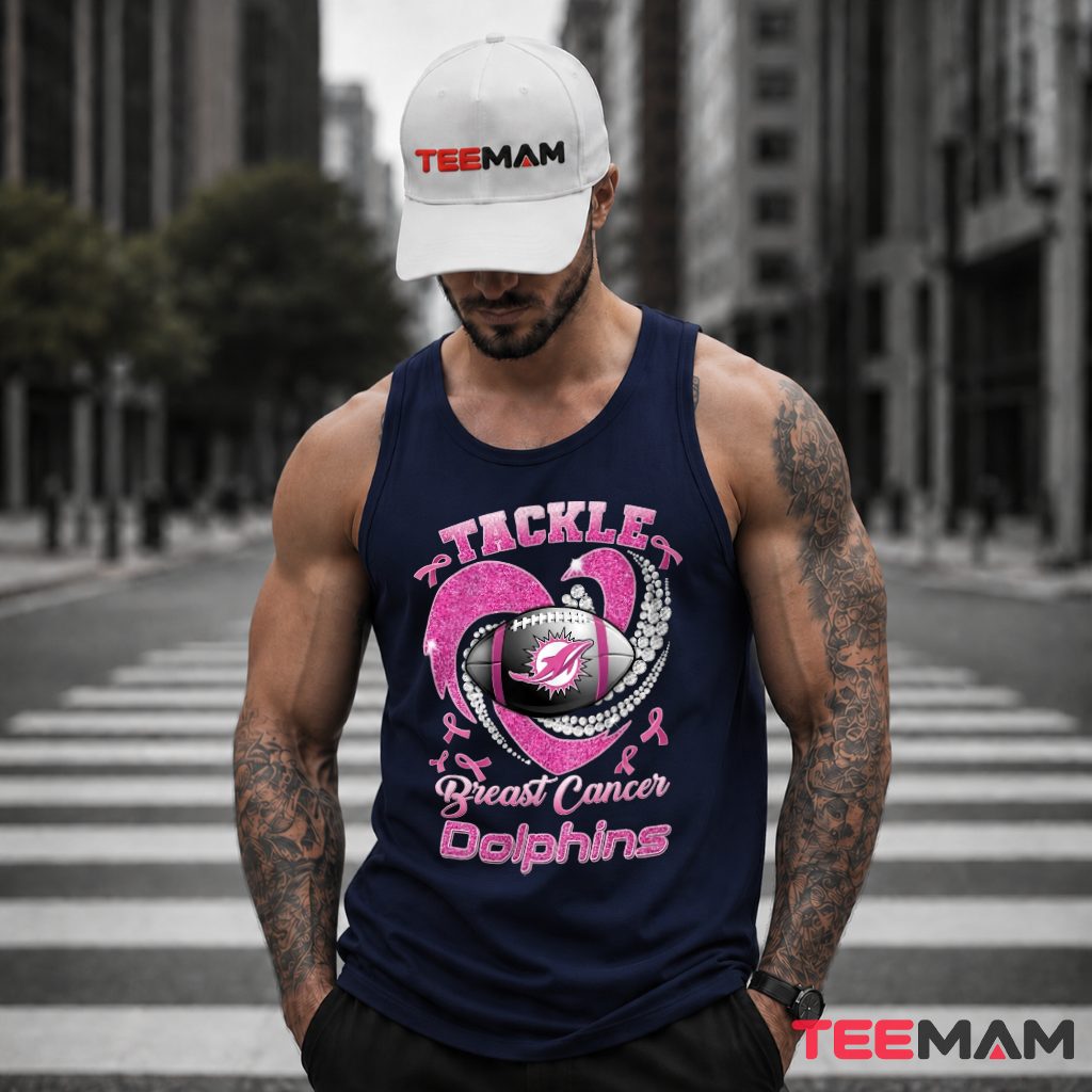 Miami Dolphins Tackle Breast Cancer Tank Top Miami Dolphins Tackle Breast Cancer Tank Top
