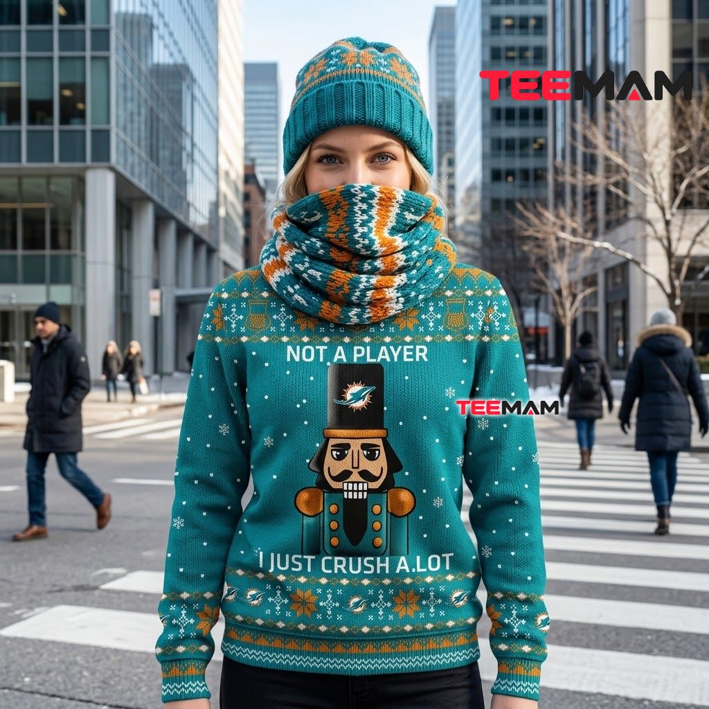Miami Dolphins Ugly Christmas Sweater Nutcracker Not Player Back Miami Dolphins Ugly Christmas Sweater Nutcracker Not Player Back