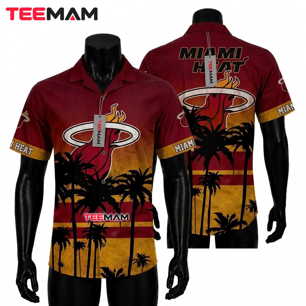 Miami Heat Button Up Shirt Dwyane Wade Portrait Miami Heat Button Up Shirt Dwyane Wade Portrait