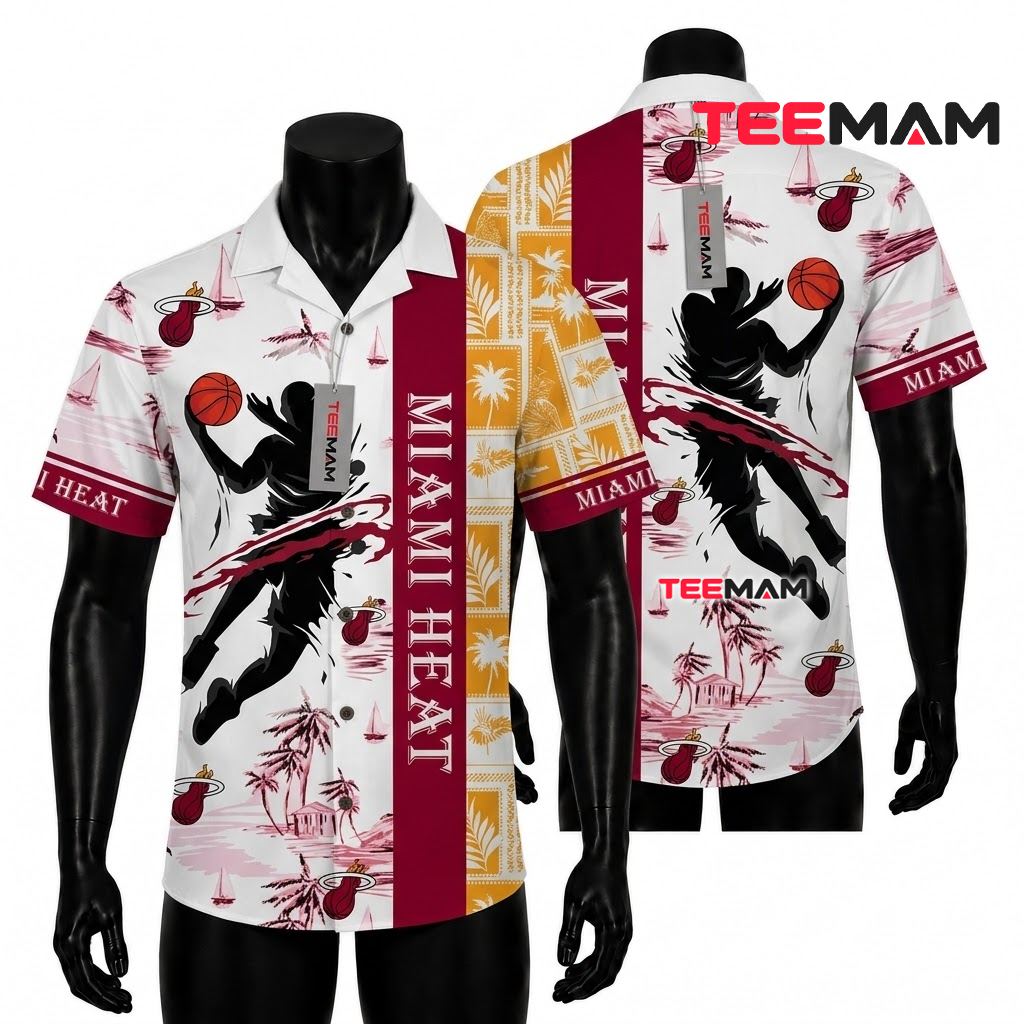 Miami Heat Hawaiian Shirt Tribal Hibiscus Pattern Miami Heat Hawaiian Shirt Tribal Hibiscus Pattern