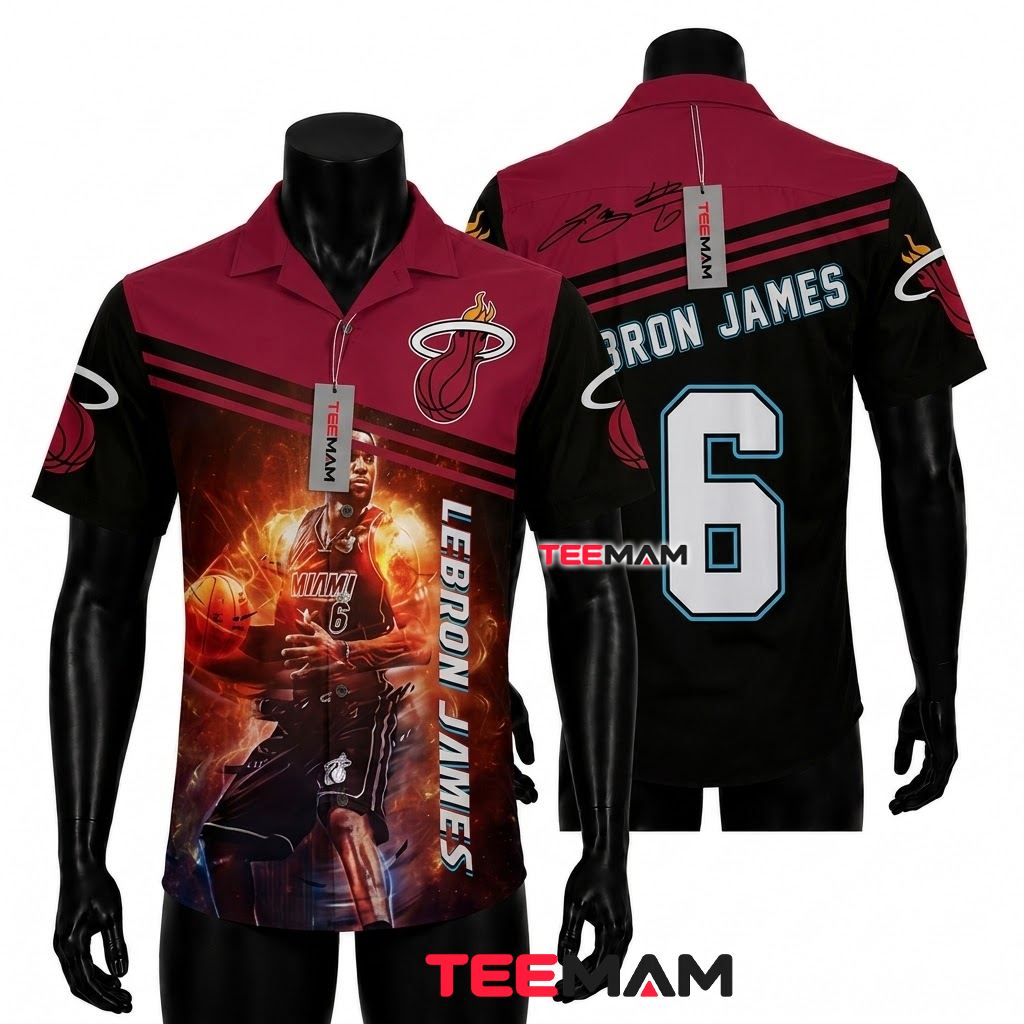 Miami Heat Tropical Shirt LeBron James Flame Front