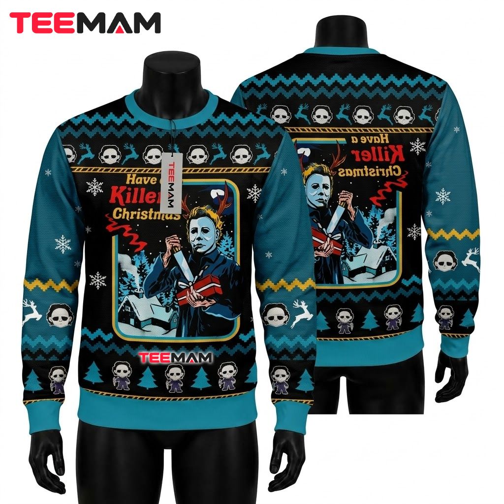 Michael Myers Ugly Halloween Sweater Have Killer Christmas Front
