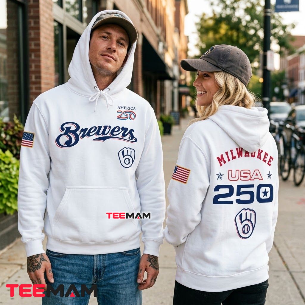 Milwaukee Brewers All Over Print 3D Hoodie America 250 USA Flag Back Milwaukee Brewers All Over Print 3D Hoodie America 250 USA Flag Back