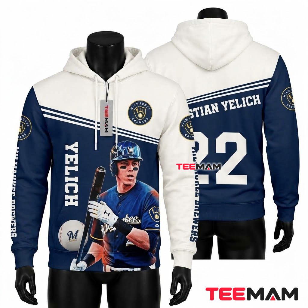 Milwaukee Brewers All Over Print 3D Hoodie Pinstripe Brewer Fever Milwaukee Brewers All Over Print 3D Hoodie Pinstripe Brewer Fever