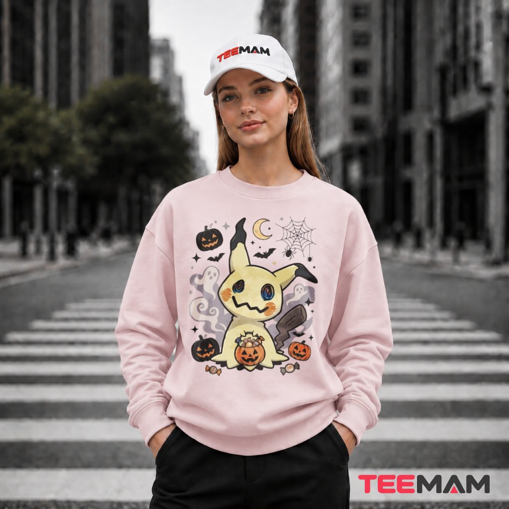 Mimikyu Ghost Costume Spooky Pumpkin Candy Pokemon Long Sleeve Mimikyu Ghost Costume Spooky Pumpkin Candy Pokemon Long Sleeve