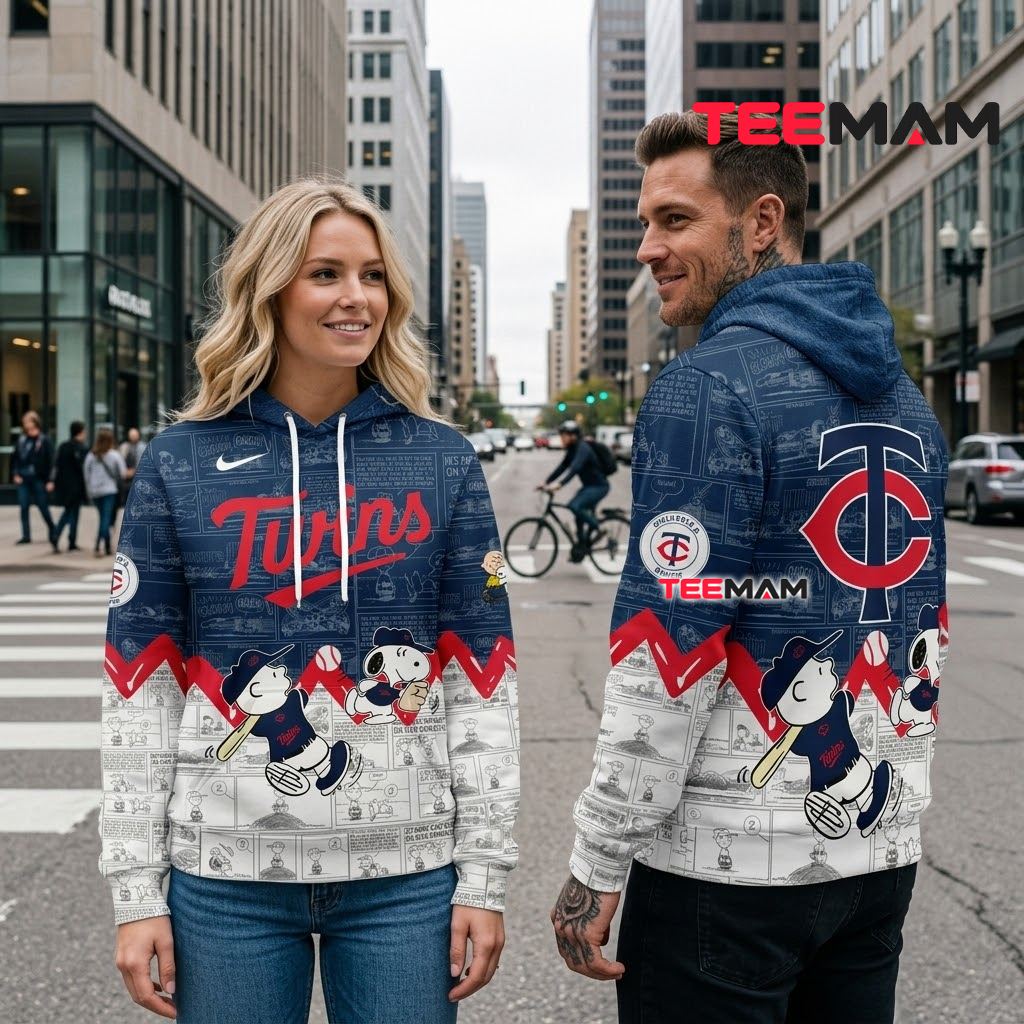 Minnesota Twins 3D Hoodie Snoopy Charlie Brown Comic Strip Back Minnesota Twins 3D Hoodie Snoopy Charlie Brown Comic Strip Back