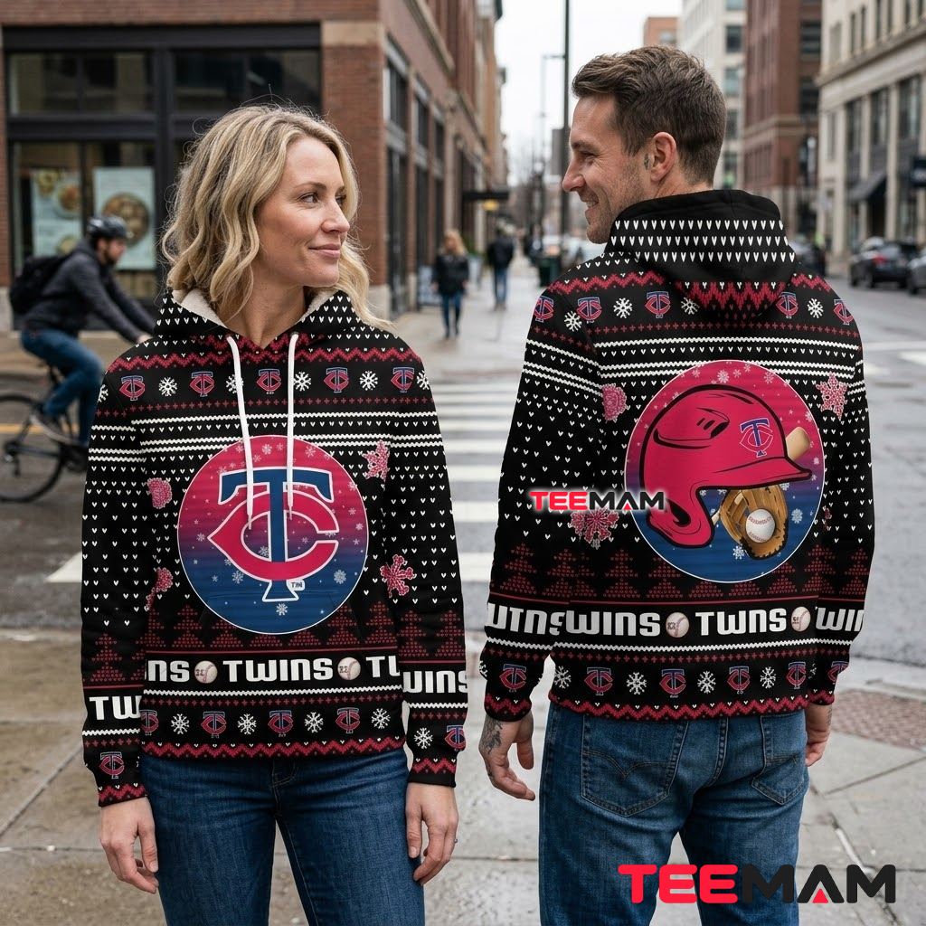 Minnesota Twins 3D Hoodie Ugly Christmas Snowflake Pattern Back Minnesota Twins 3D Hoodie Ugly Christmas Snowflake Pattern Back