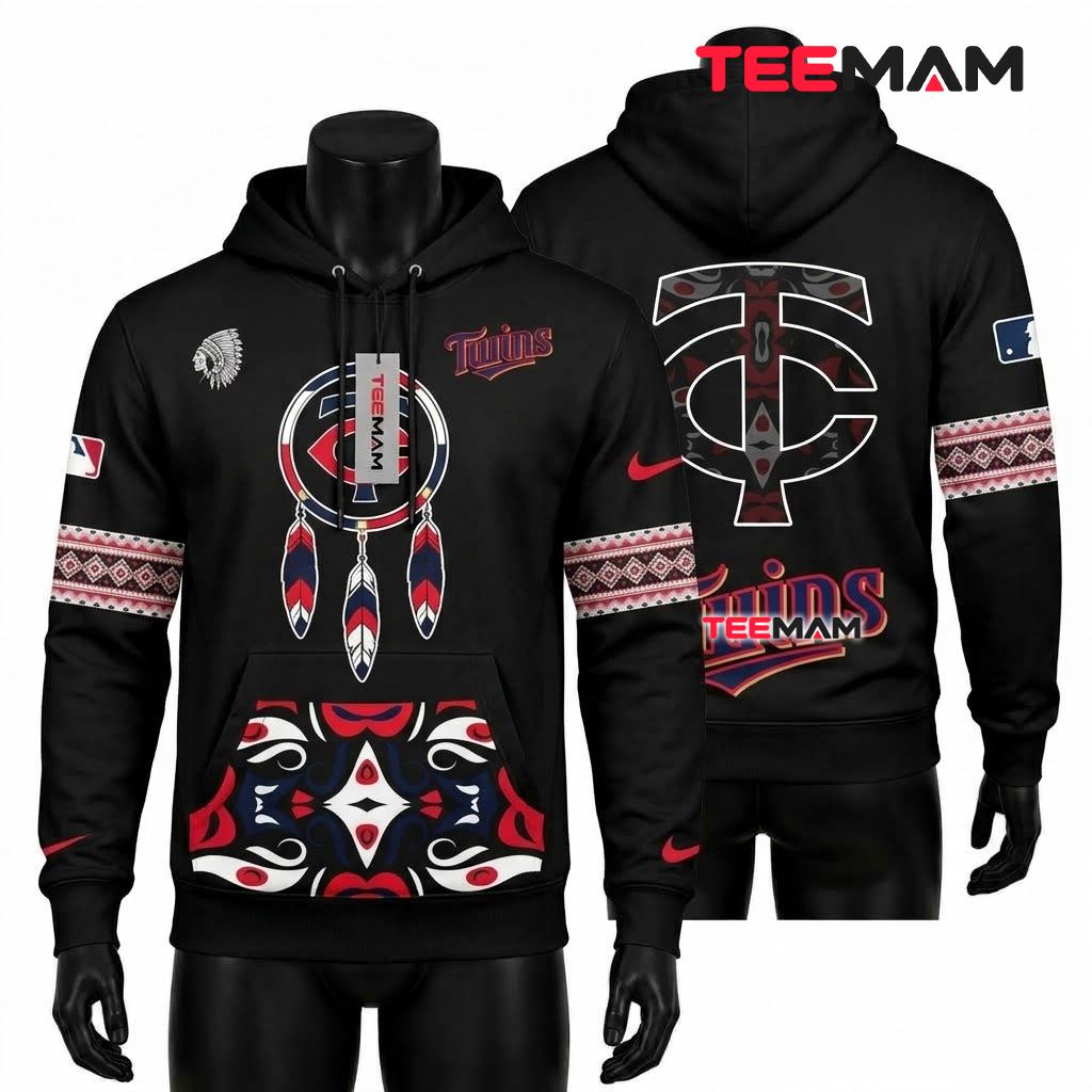 Minnesota Twins All Over Print 3D Hoodie Dreamcatcher Tribal Pattern Front