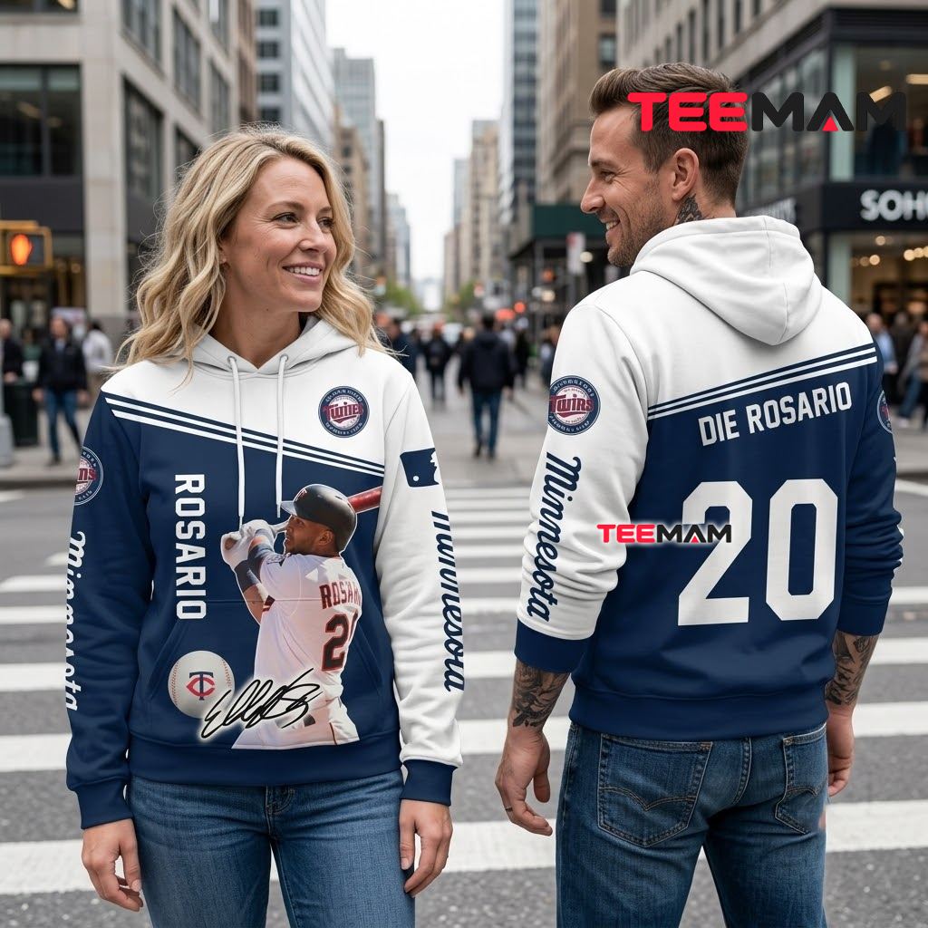 Minnesota Twins All Over Print 3D Hoodie Eddie Rosario 20 Player Portrait Back Minnesota Twins All Over Print 3D Hoodie Eddie Rosario 20 Player Portrait Back