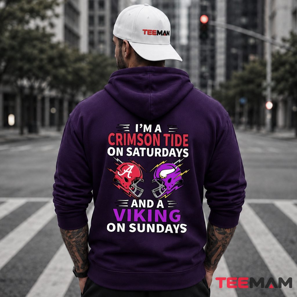 Minnesota Vikings Alabama Crimson Tide Saturday Sunday Hoodie Minnesota Vikings Alabama Crimson Tide Saturday Sunday Hoodie