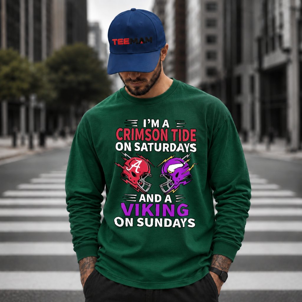 Minnesota Vikings Alabama Crimson Tide Saturday Sunday Long Sleeve Minnesota Vikings Alabama Crimson Tide Saturday Sunday Long Sleeve