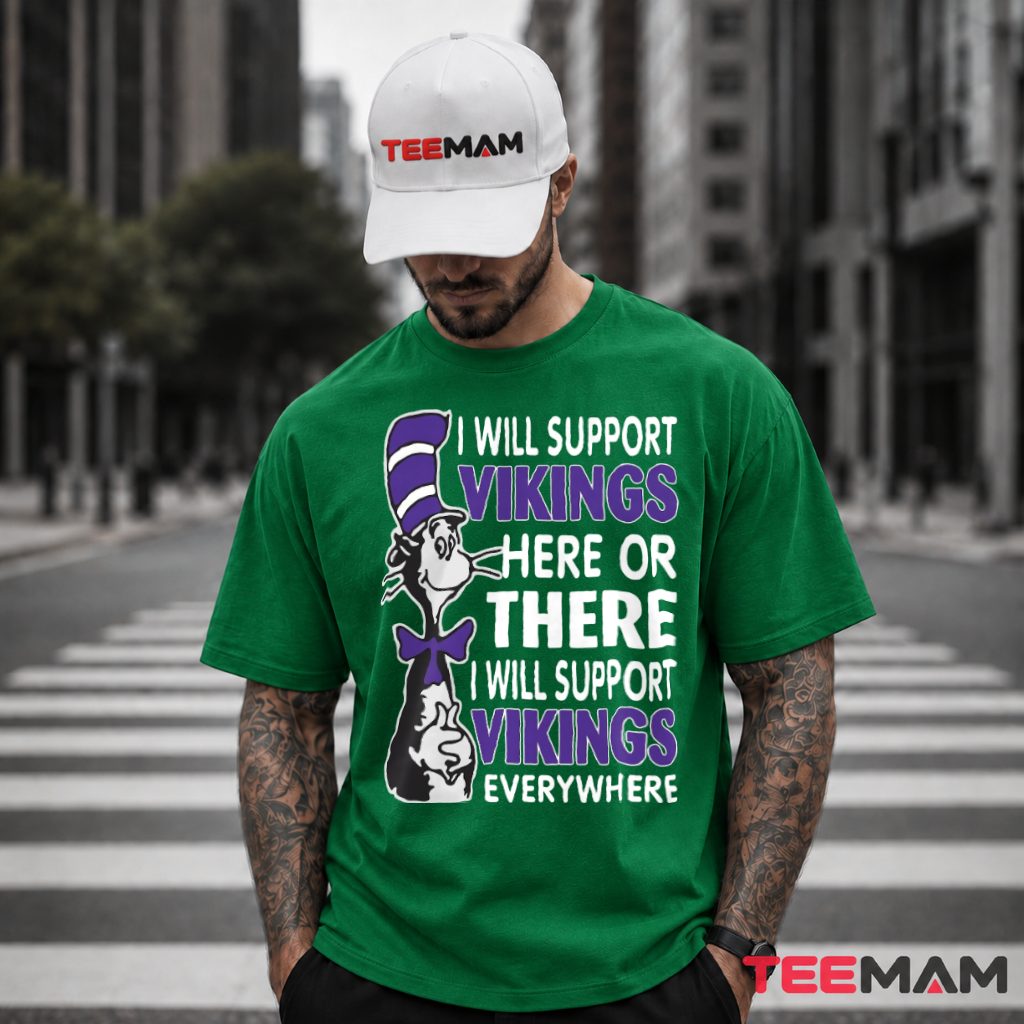 Minnesota Vikings Cat In The Hat T-Shirt