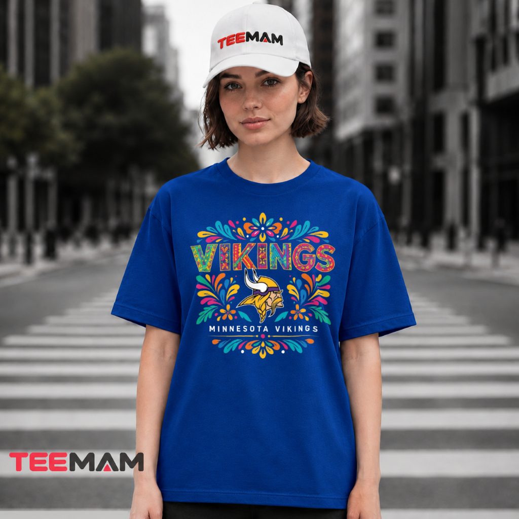 Minnesota Vikings Colorful Floral Mandala T-Shirt