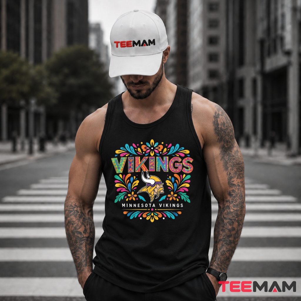 Minnesota Vikings Colorful Floral Mandala Tank Top Minnesota Vikings Colorful Floral Mandala Tank Top