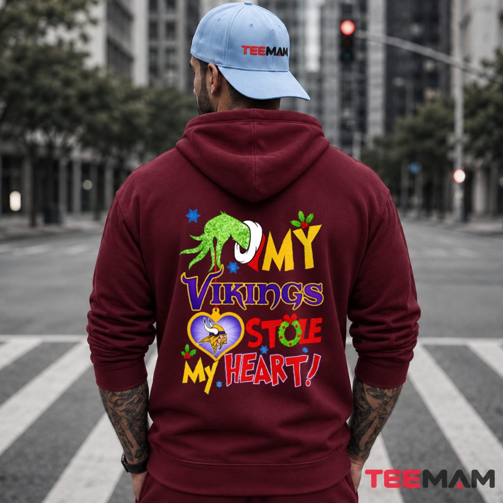Minnesota Vikings Grinch Stole My Heart Hoodie Minnesota Vikings Grinch Stole My Heart Hoodie
