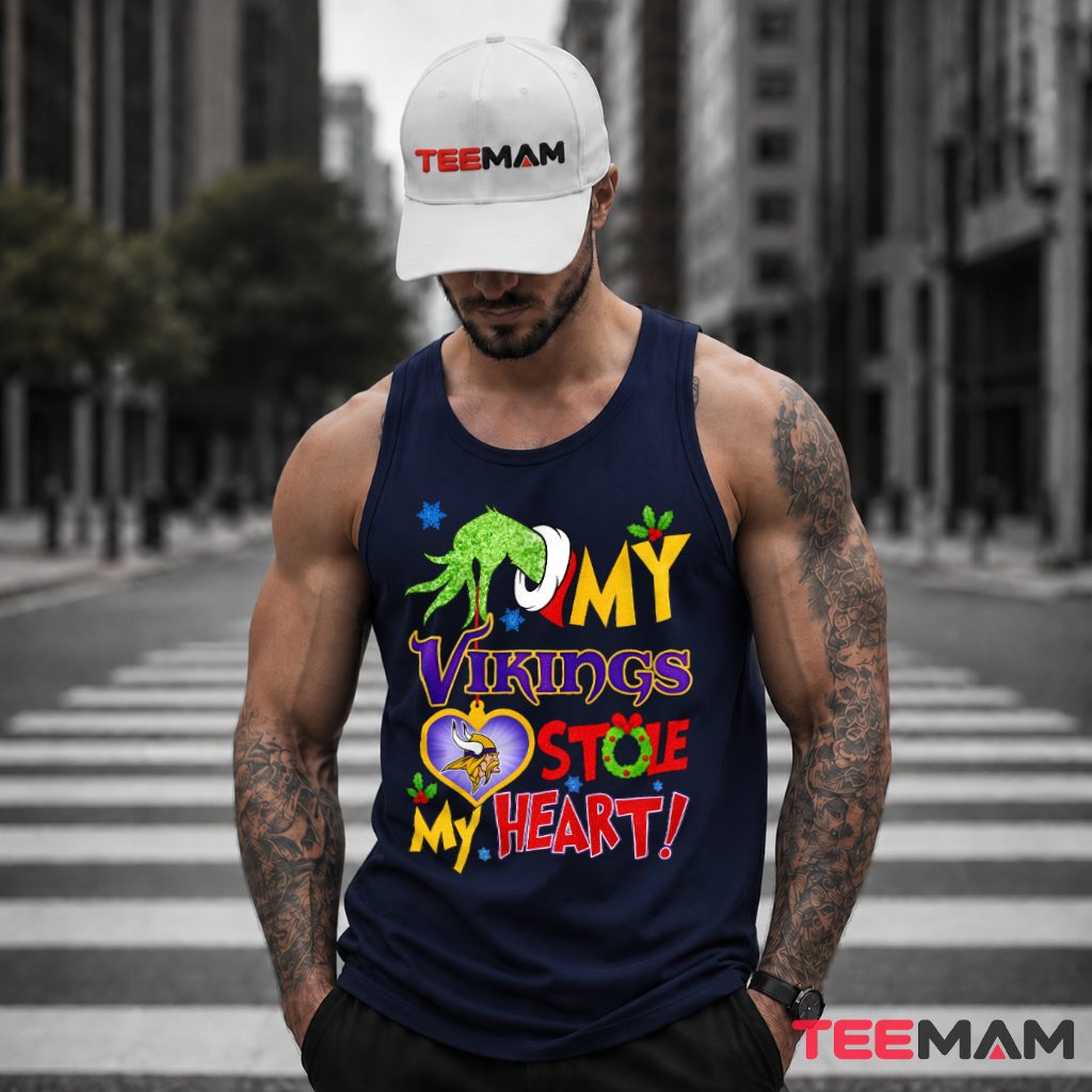 Minnesota Vikings Grinch Stole My Heart Tank Top Minnesota Vikings Grinch Stole My Heart Tank Top