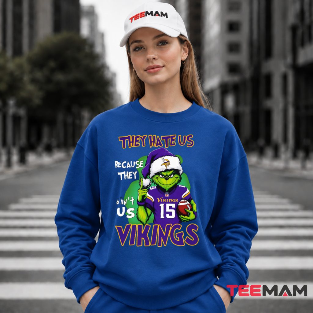 Minnesota Vikings Grinch They Hate Us Long Sleeve Minnesota Vikings Grinch They Hate Us Long Sleeve