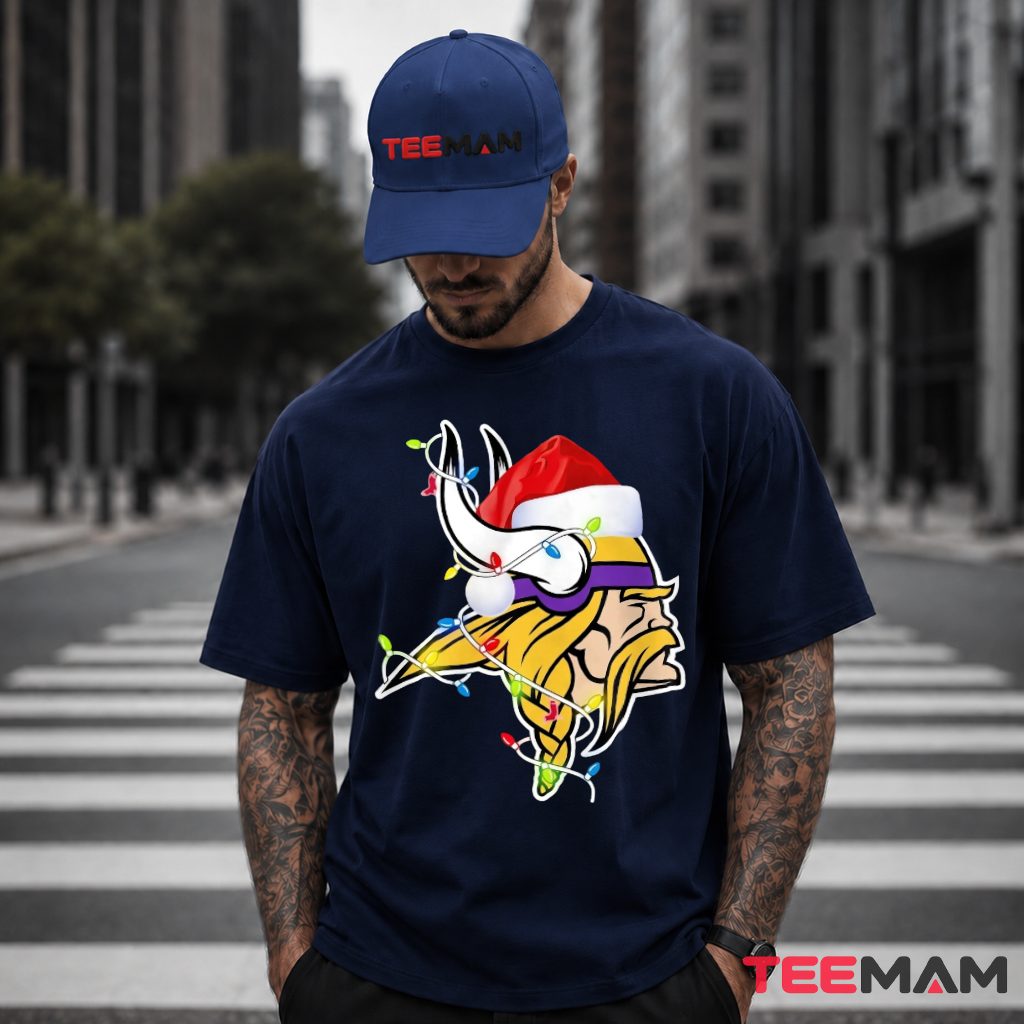 Minnesota Vikings Logo Christmas Lights T-Shirt