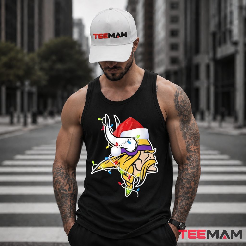 Minnesota Vikings Logo Christmas Lights Tank Top Minnesota Vikings Logo Christmas Lights Tank Top