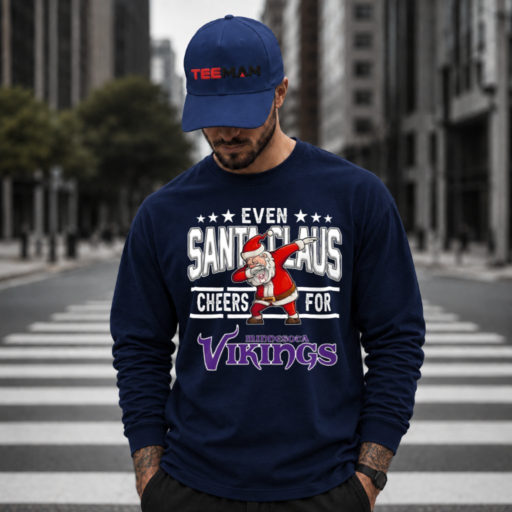 Minnesota Vikings Santa Claus Dabbing Long Sleeve Minnesota Vikings Santa Claus Dabbing Long Sleeve
