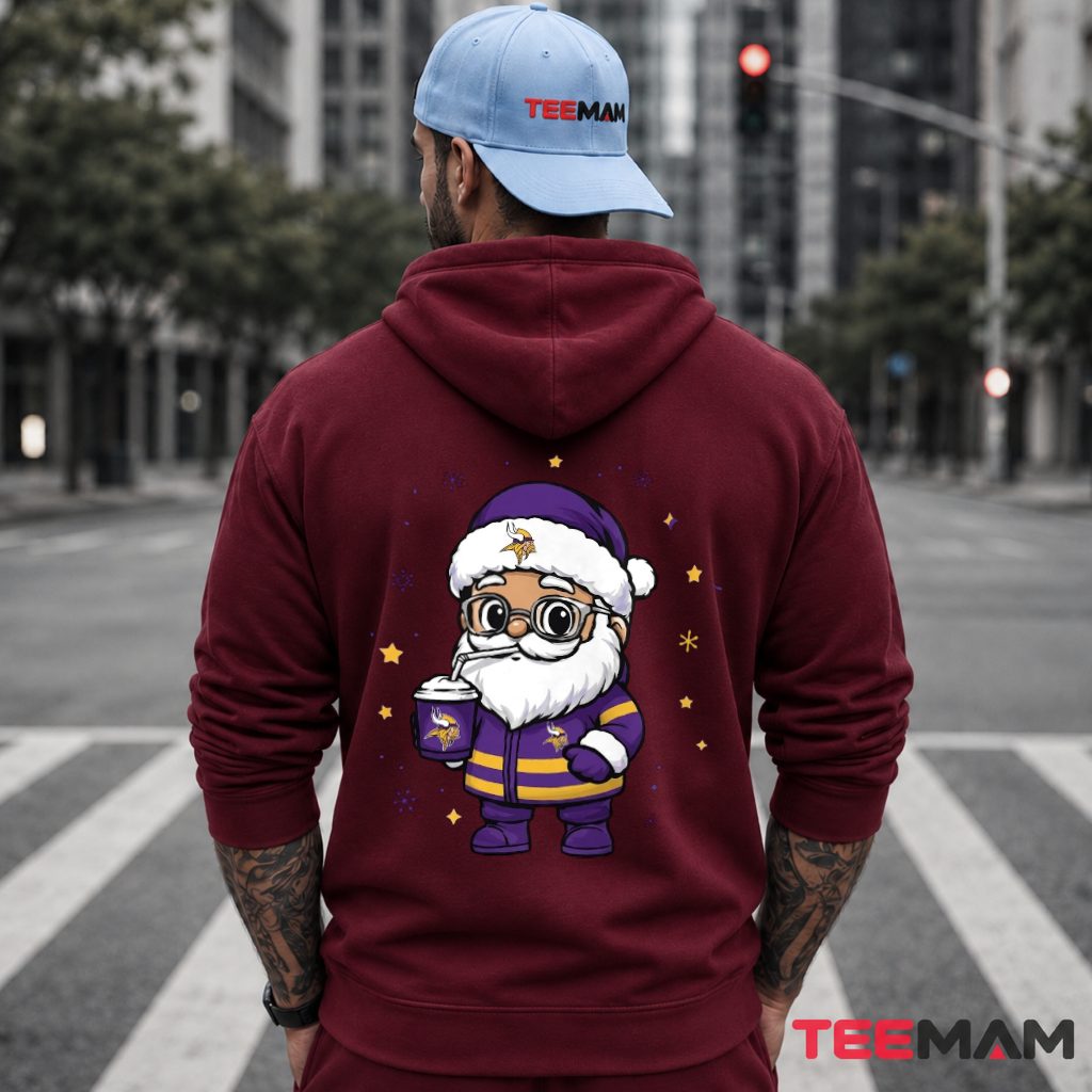 Minnesota Vikings Santa Coffee Cup Hoodie Minnesota Vikings Santa Coffee Cup Hoodie