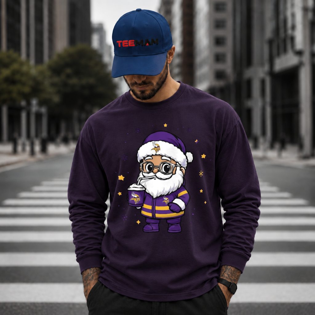 Minnesota Vikings Santa Coffee Cup Long Sleeve Minnesota Vikings Santa Coffee Cup Long Sleeve
