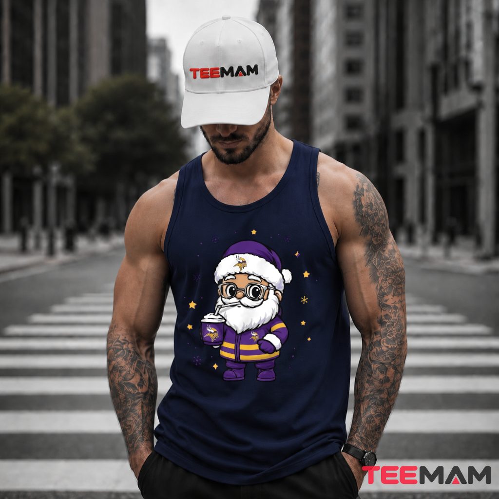 Minnesota Vikings Santa Coffee Cup Tank Top Minnesota Vikings Santa Coffee Cup Tank Top