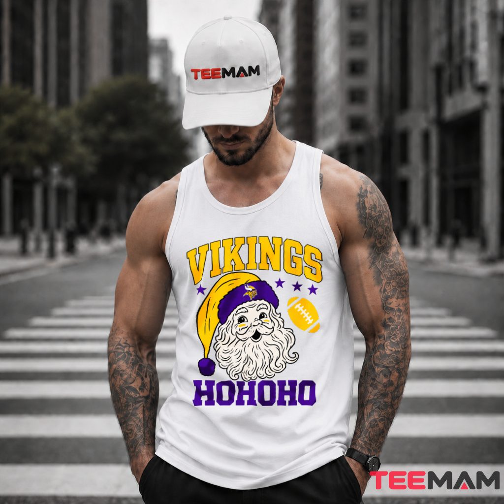 Minnesota Vikings Santa Ho Ho Ho Tank Top Minnesota Vikings Santa Ho Ho Ho Tank Top