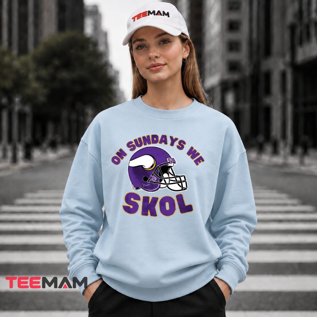 Minnesota Vikings Skol Helmet Sunday Long Sleeve Minnesota Vikings Skol Helmet Sunday Long Sleeve