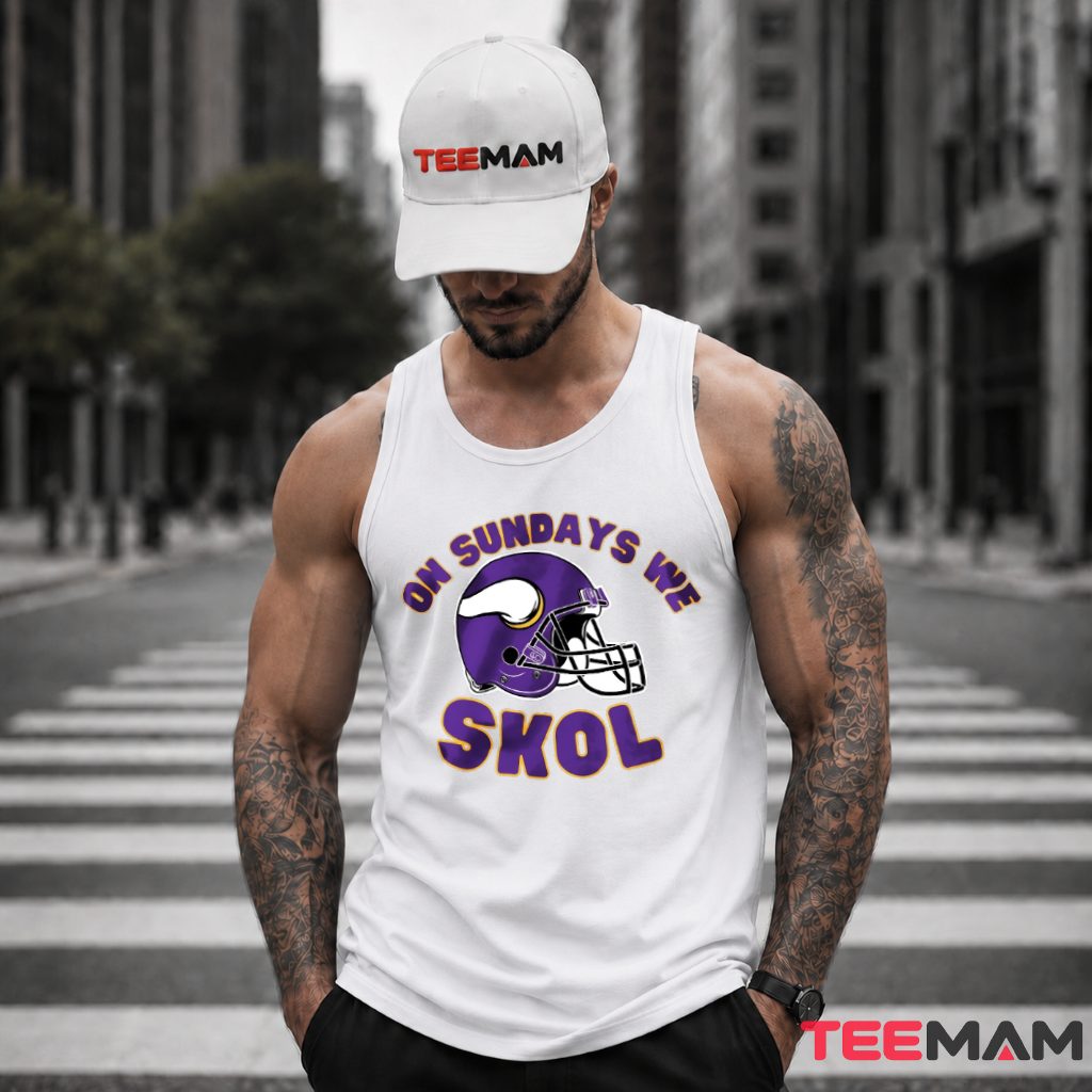 Minnesota Vikings Skol Helmet Sunday Tank Top Minnesota Vikings Skol Helmet Sunday Tank Top