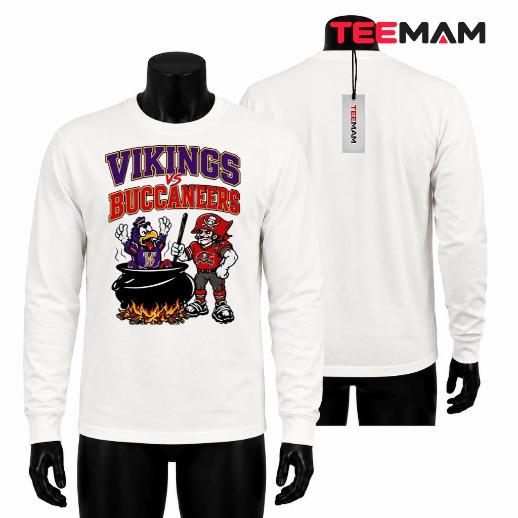 Minnesota Vikings Vs Tampa Bay Buccaneers Cauldron Mascot Long Sleeve Minnesota Vikings Vs Tampa Bay Buccaneers Cauldron Mascot Long Sleeve