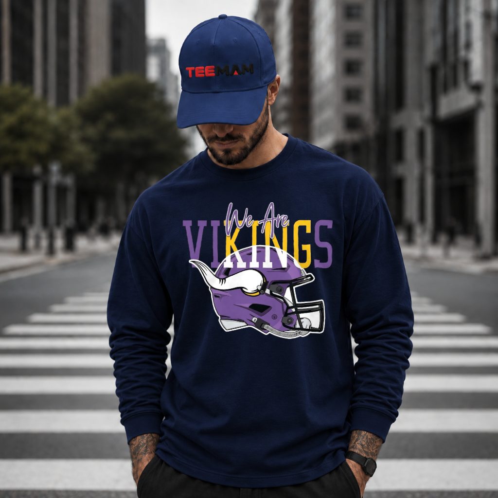 Minnesota Vikings We Are Helmet Long Sleeve Minnesota Vikings We Are Helmet Long Sleeve