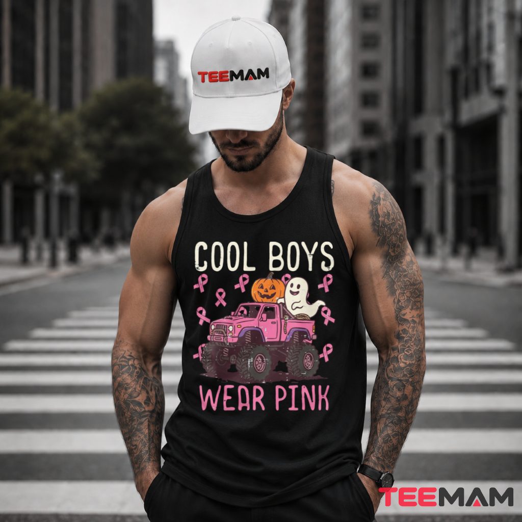 Monster Truck Pumpkin Ghost Cool Boys Wear Pink Tank Top Monster Truck Pumpkin Ghost Cool Boys Wear Pink Tank Top