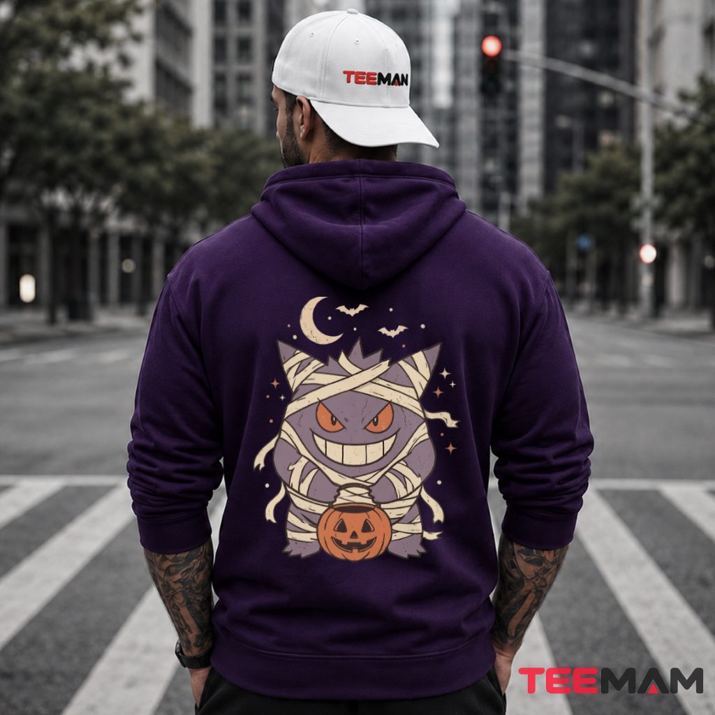 Mummy Halloween Wrap Gengar Grin Pumpkin Pail Pokemon Hoodie Mummy Halloween Wrap Gengar Grin Pumpkin Pail Pokemon Hoodie